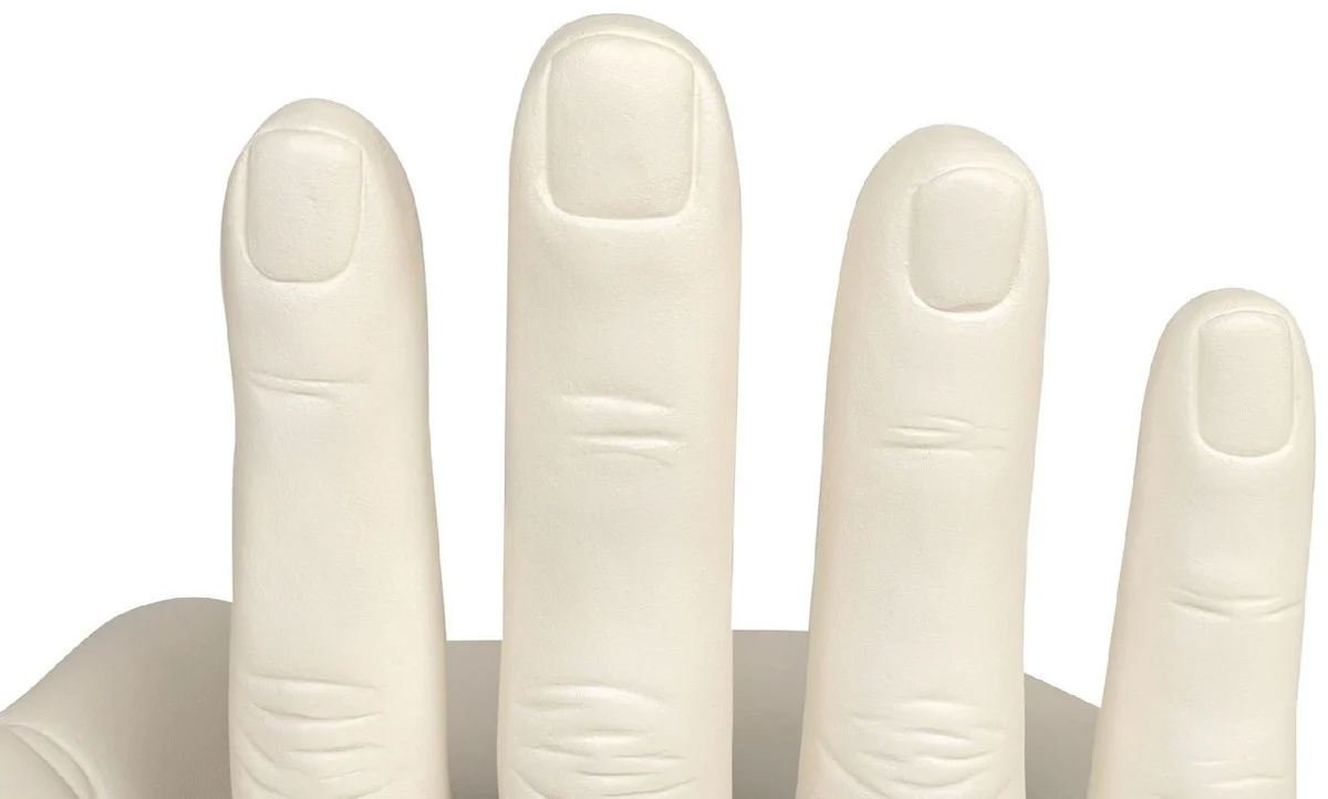 Luxus Designer Stuhl Hand Cremeweiß 60 x 50 x H. 89 cm - Fiberglas Stuhl - Luxus Möbel - Designer Möbel - Fiberglas Möbel