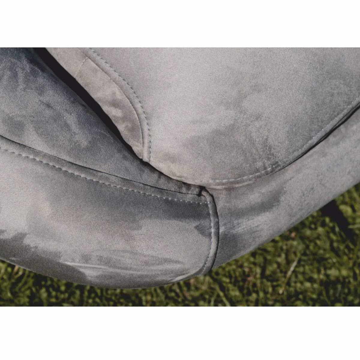 Luxus Sofa Grau / Schwarz 300 cm - Gebogenes Wohnzimmer & Hotel Sofa