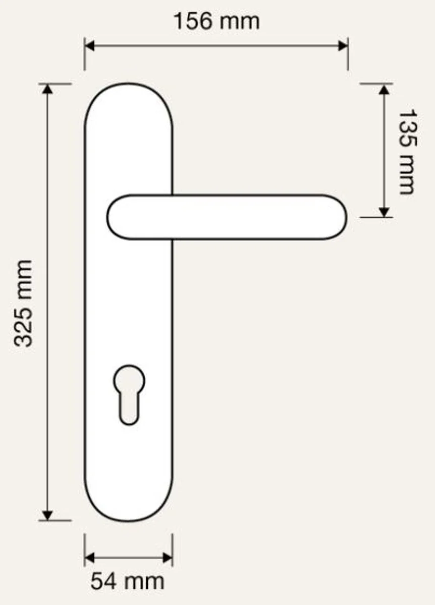 Luxus Jugendstil Türgriff Set mit Swarovski Kristallglas Gold 15,6 x H. 32,5 cm - Hotel Accessoires