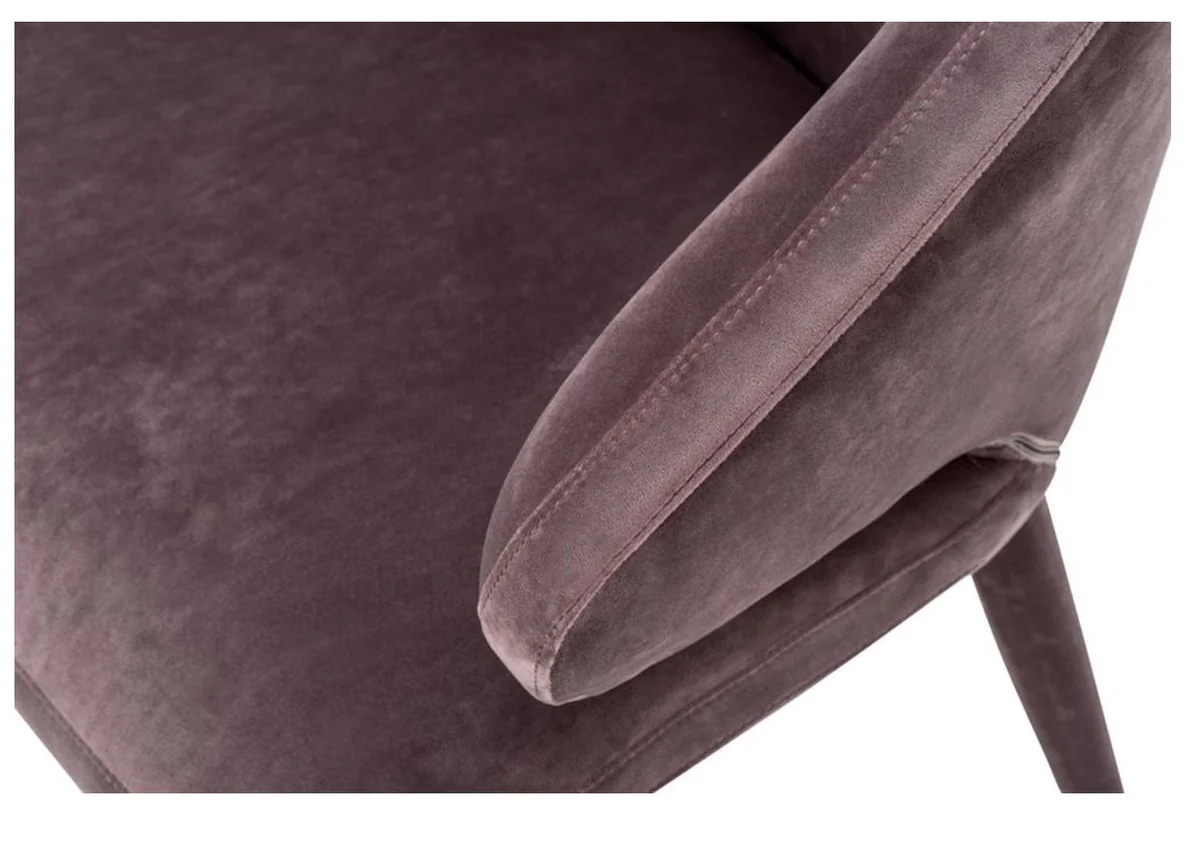 Designer Esszimmerstuhl Taupe 62 x 55 x H. 79 cm - Luxus Möbel