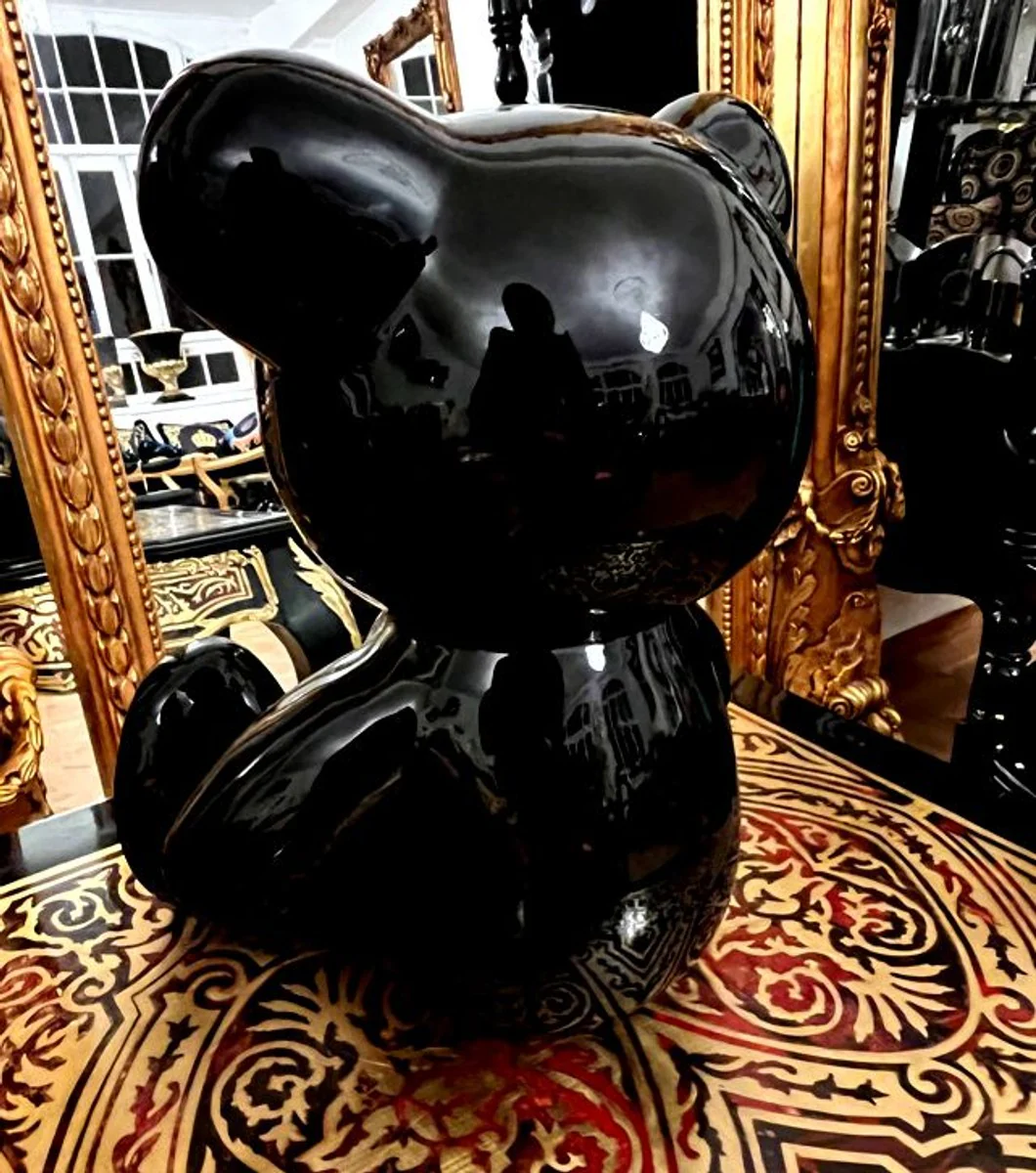 Harald Glööckler Luxus Designer Deko Teddybär Skulptur Pompöös by Schwarz / Gold - Glööckler Deko Figur - Designer Deko Figur Teddy
