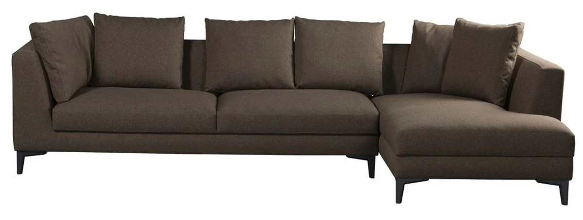 Luxus Ecksofa Braun / Schwarz 313 x 178 x H. 73 cm - Wohnzimmer Sofa - Wohnzimmer Möbel - Luxus Möbel - Luxus Wohnzimmer Einrichtung