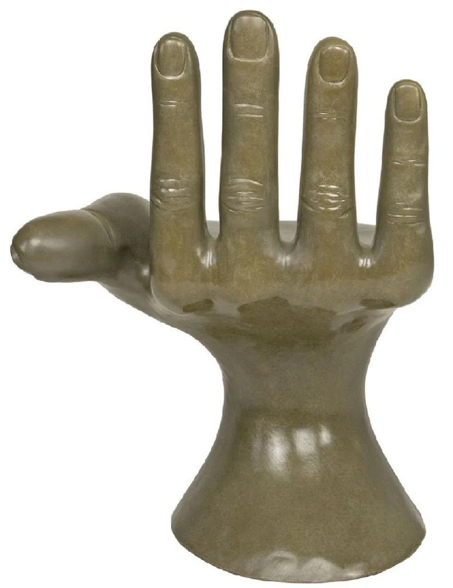 Luxus Designer Stuhl Hand Moosgrün 60 x 50 x H. 89 cm - Fiberglas Stuhl - Luxus Möbel - Designer Möbel - Fiberglas Möbel