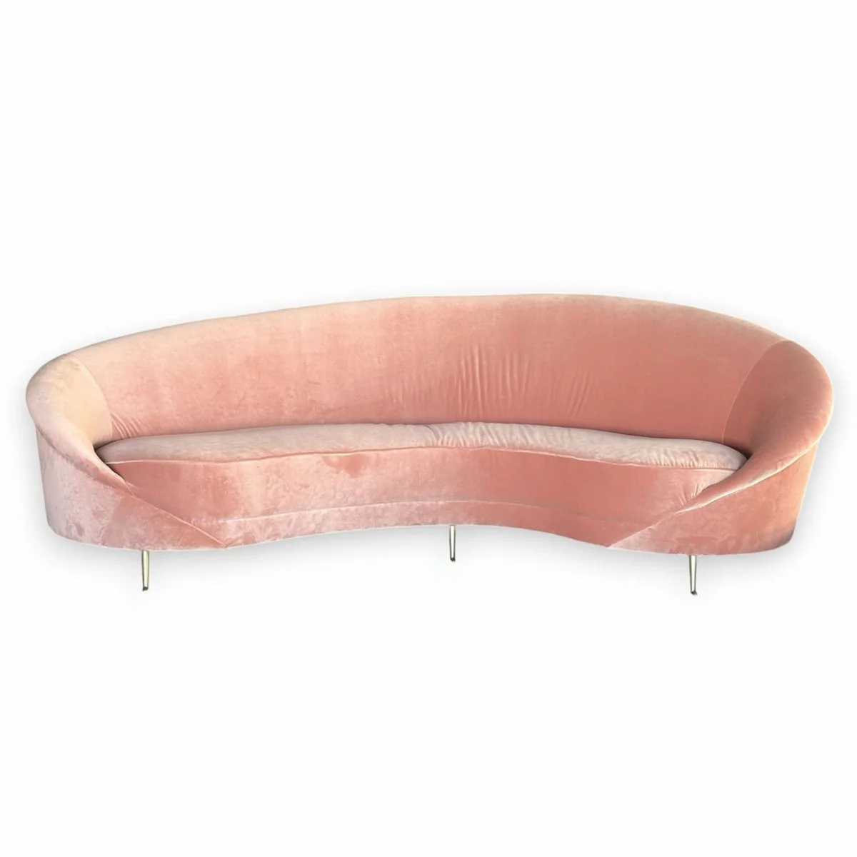 Luxus Samt Sofa Rosa / Messing 230 cm - Luxus Wohnzimmer Möbel