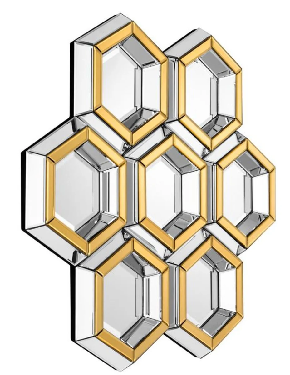 Designer Spiegel Gold 100 x H 103 cm - Luxus Wandspiegel