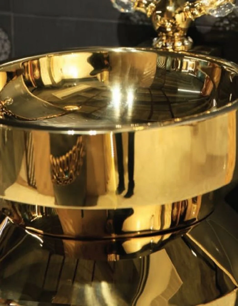 Luxus Edelstahl Waschtisch Gold 40 x H. 86 cm - Goldene Badezimmer Möbel - Hotel & Restaurant Kollektion - Luxus Qualität