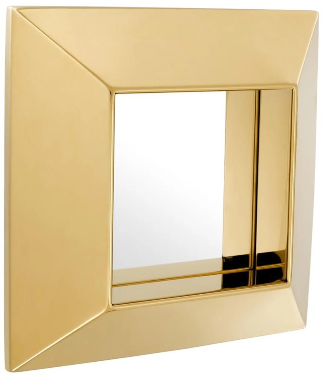 Luxus Spiegel Gold 31 x 7 x H. 31 cm - Edelstahl Wandspiegel