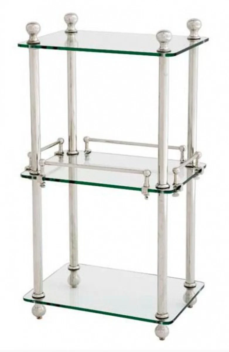 Badezimmer Luxus Regalschrank vernickelt - Glasregal Badregal Regal Schrank Glas