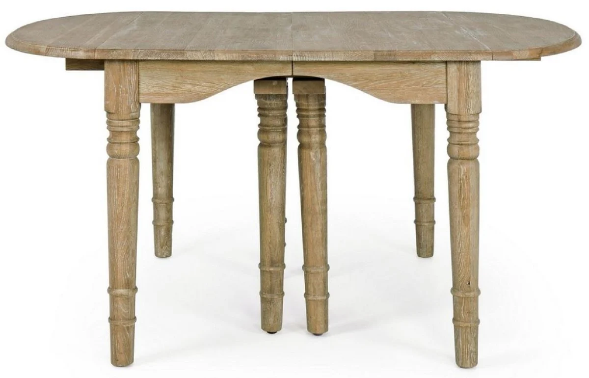 Luxus Massivholz Esstisch Naturfarben 152-382 x 120 x H. 78 cm - Ausziehbarer Massivholz Küchentisch - Esszimmer Möbel - Küchen Möbel - Massivholz Möbel - Luxus Möbel