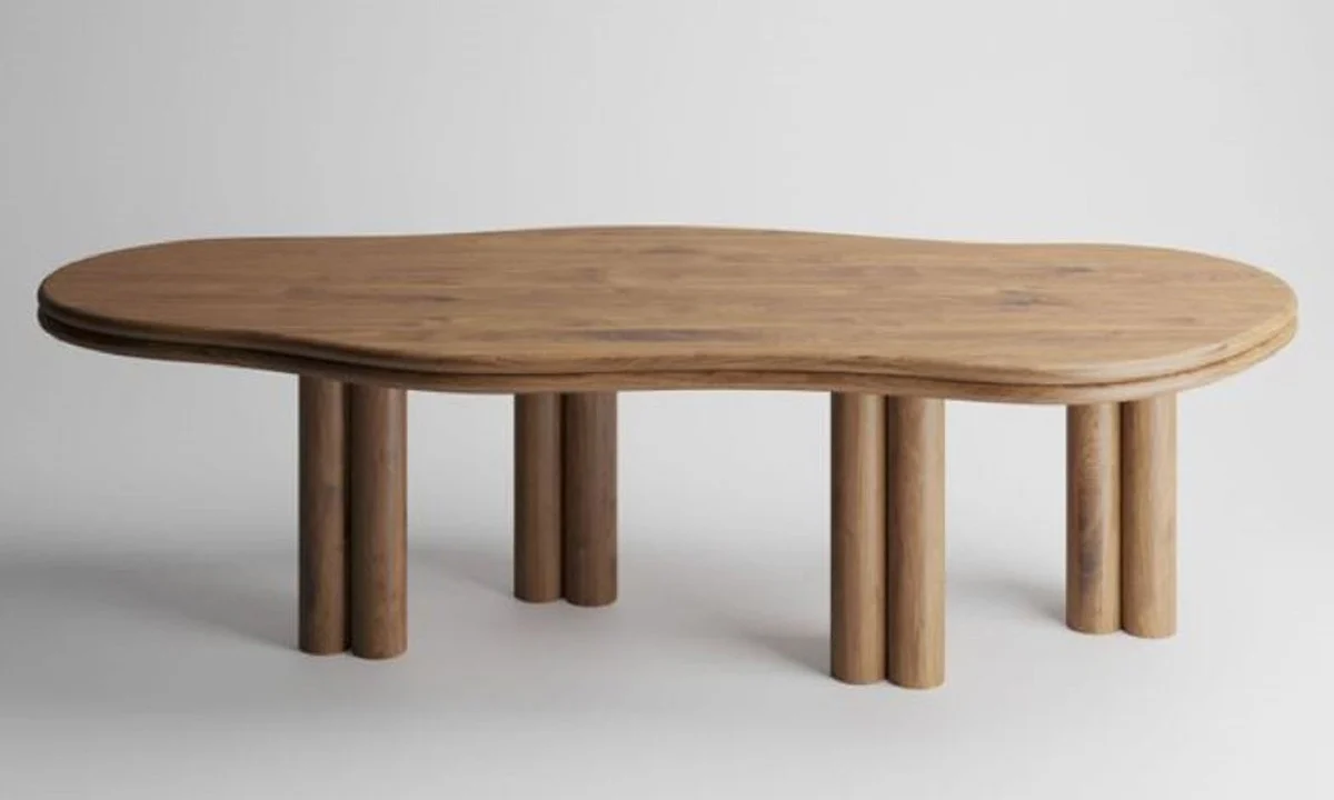 Luxus Massivholz Esstisch Naturfarben 210 x 98 x H. 76 cm - Eichenholz Esszimmertisch - Esszimmer Möbel - Luxus Möbel