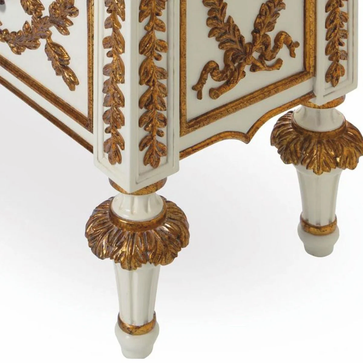 Luxus Barock Kommode Elfenbein / Gold 135 cm - Barock Möbel