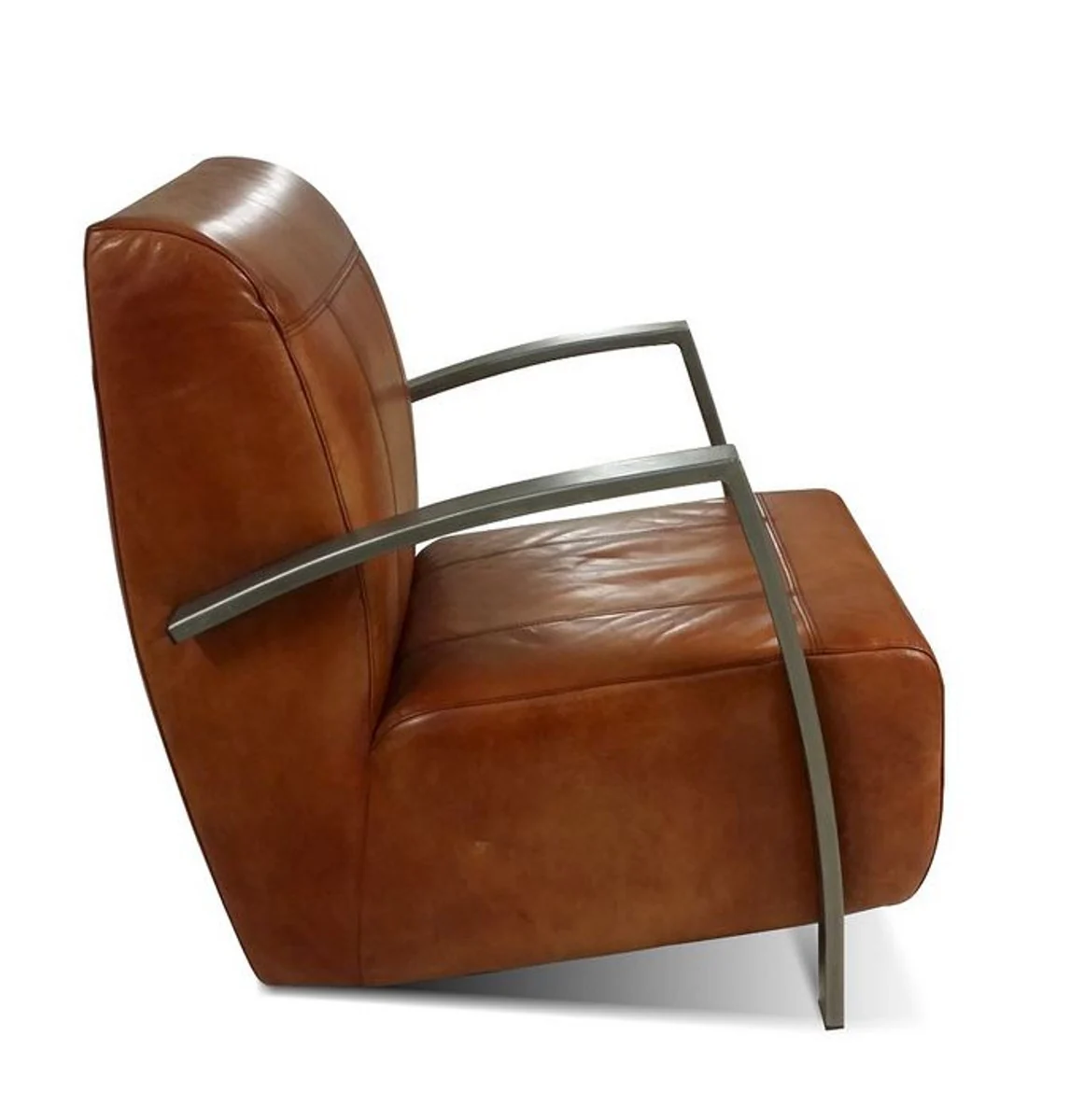 Vintage Industrial Echtleder Lounge Sessel - ALLE FARBEN - Luxus Wohnzimmer Sessel Industrie Design Möbel Büffelleder