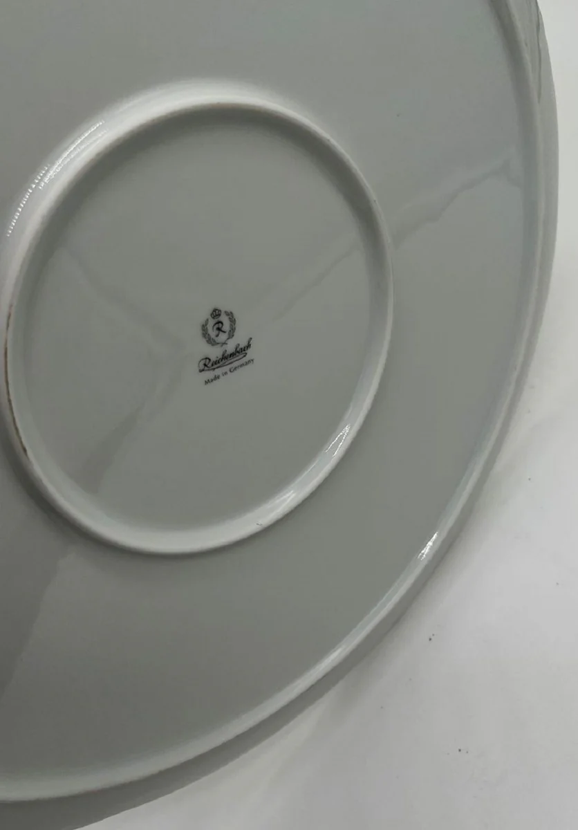 Luxus Barock Porzellan Tortenplatte Weiß / Mehrfarbig / Gold Ø 31 cm - Runder Tortenteller - Luxus Barock Porzellan Accessoires - Reichenbach Porzellan - Made in Germany