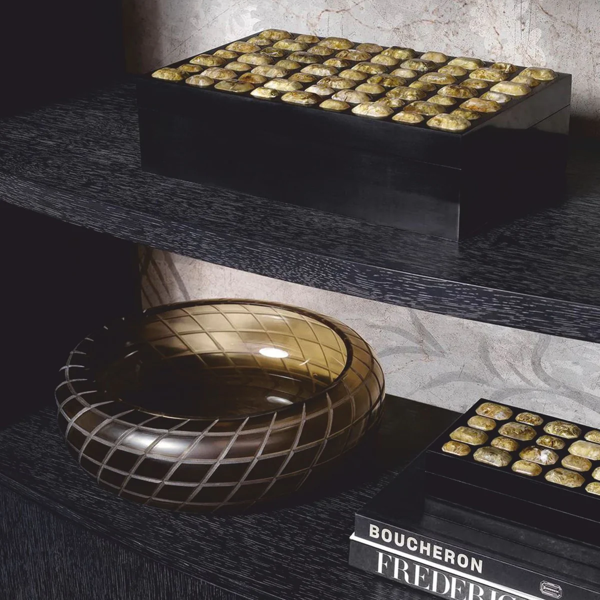 Luxus Schmuckkasten Schwarz / Gelb 37,5 cm - Aufbewahrungsbox