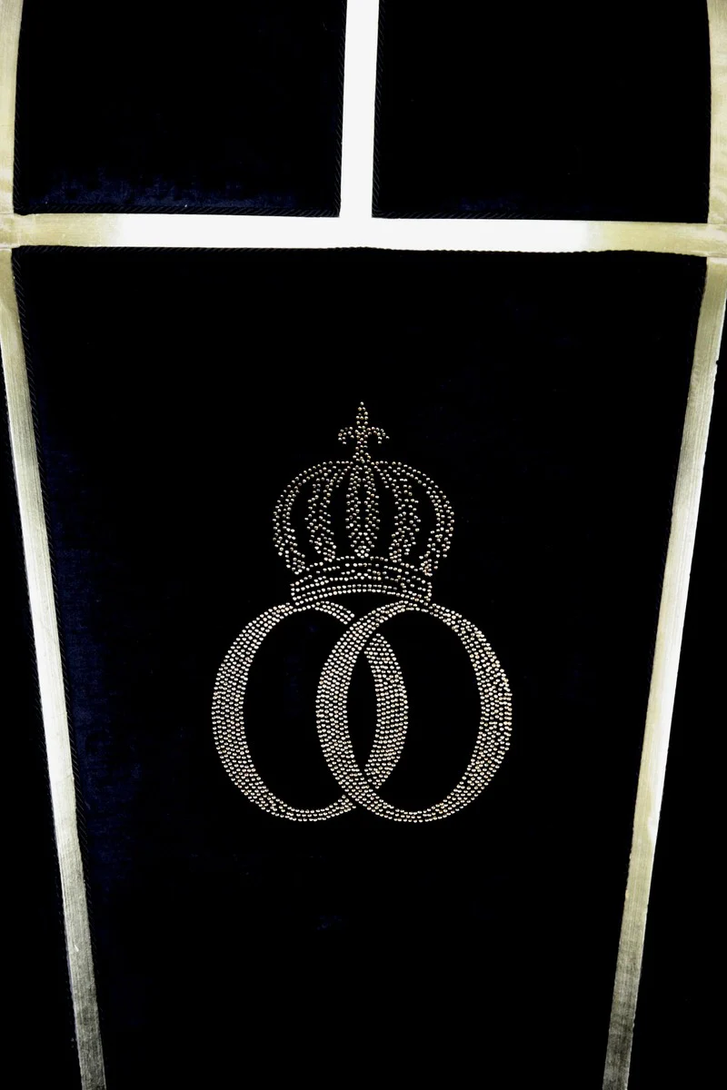 Pompöös by Luxus Ballon Barock Sessel Schwarz / Gold mit glitzernder Krone - Pompööser Barock Sessel designed by Harald Glööckler