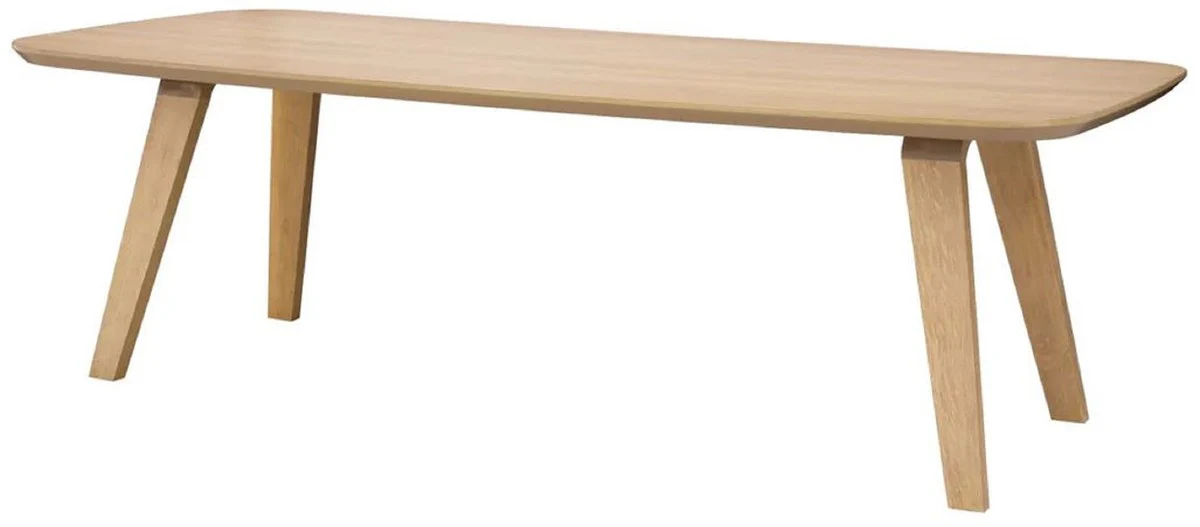 Luxus Esstisch Naturfarben 245 x 109,5 x H. 77 cm - Rechteckiger Massivholz Küchentisch - Esszimmer Möbel - Küchen Möbel - Luxus Möbel - Luxus Einrichtung