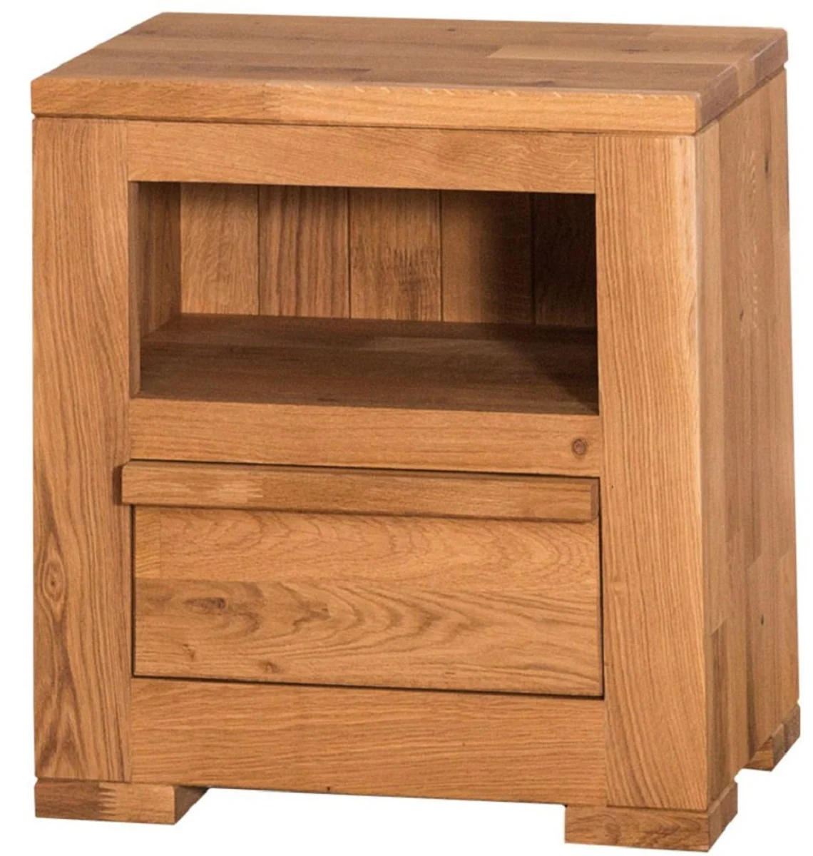 Landhausstil Nachttisch mit Schublade Naturfarben 47 x 32 x H. 50 cm - Landhausstil Schlafzimmermöbel