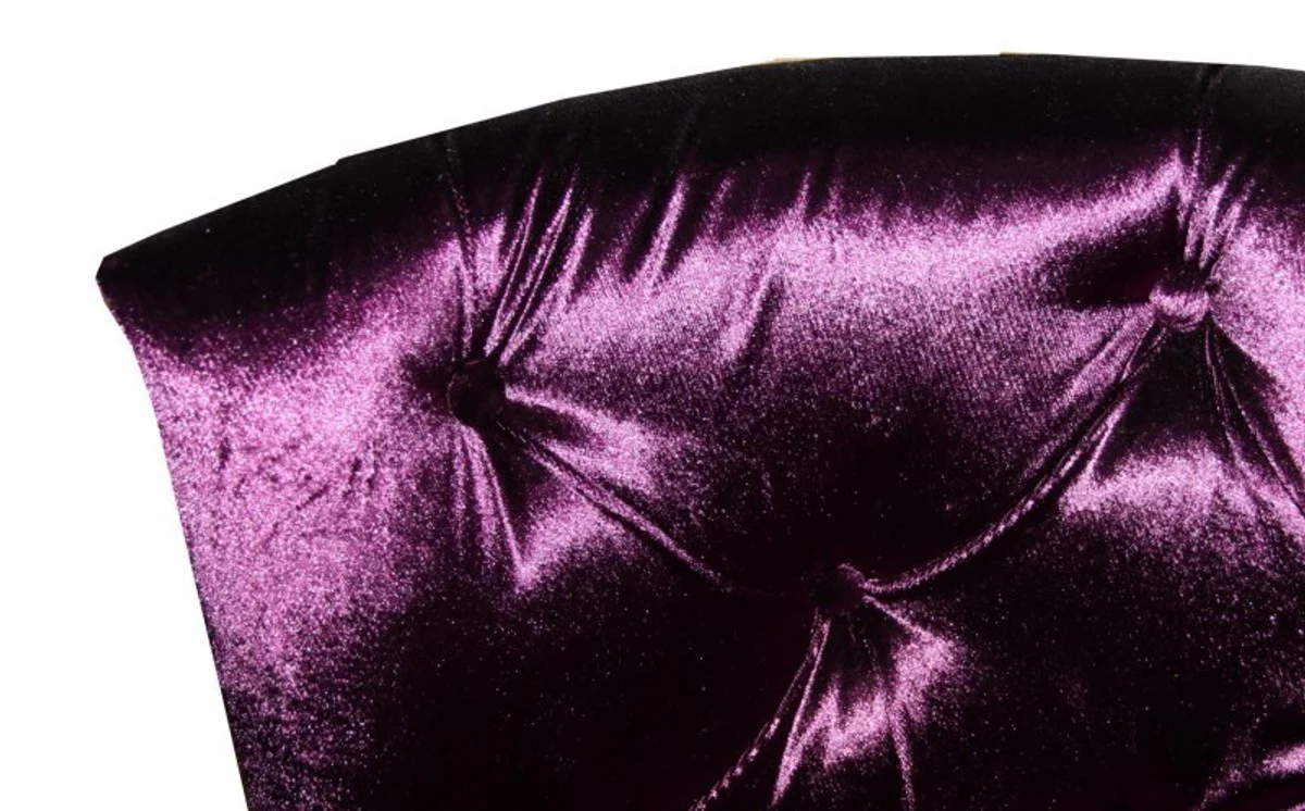 Barock Salon Stuhl Lila / Schwarz - Designer Sessel - Luxus Qualität