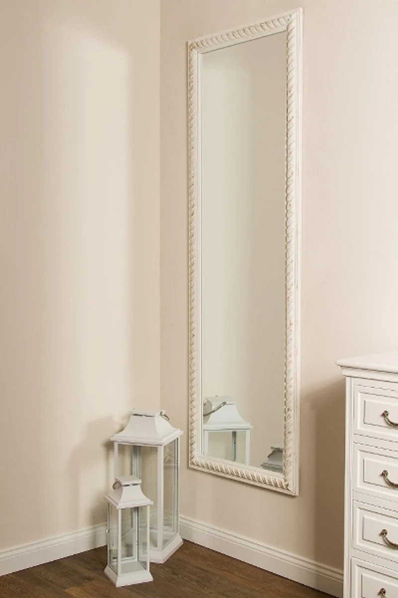 Barock Wandspiegel Antik Weiß / Gold 62 x H. 187 cm - Barock Spiegel