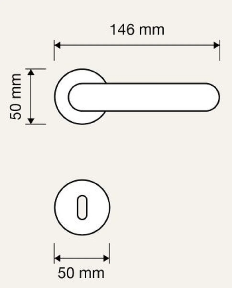 Jugendstil Türklinken Set Französisches Gold 14,6 x H. 5 cm - Barock & Jugendstil Türgriffe im klassischen Design
