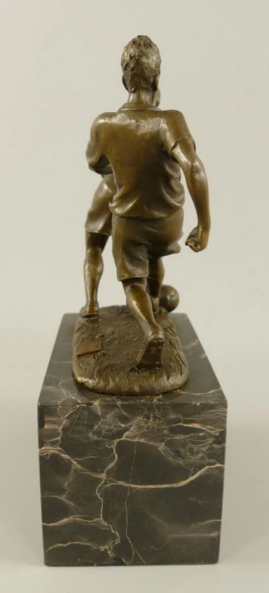 Bronze Skulptur 2 Fußballspieler Bronze / Grau H. 23 cm - Schreibtisch Deko