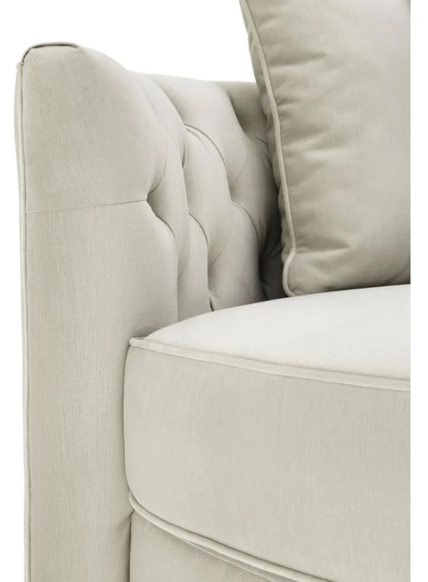 Designer Sofa Hellgrau 157 x 148 x H. 90 cm - Luxus Rundsofa