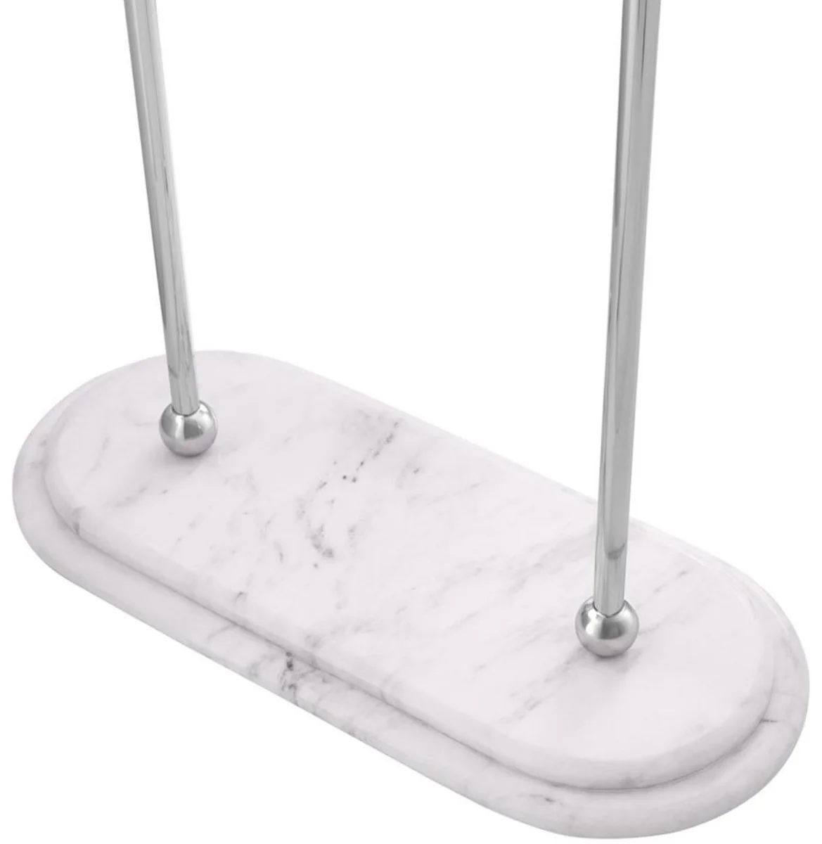 Luxus Handtuchhalter Silber / Weiß 50 x 22 x H. 91 cm - Luxus Badezimmer Accessoires