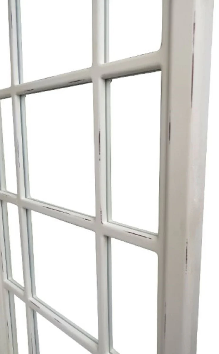 Landhausstil Spiegel Antik Weiß 70 x 4 x H. 160 cm - Handgefertigter Wandspiegel im Shabby Chic Look