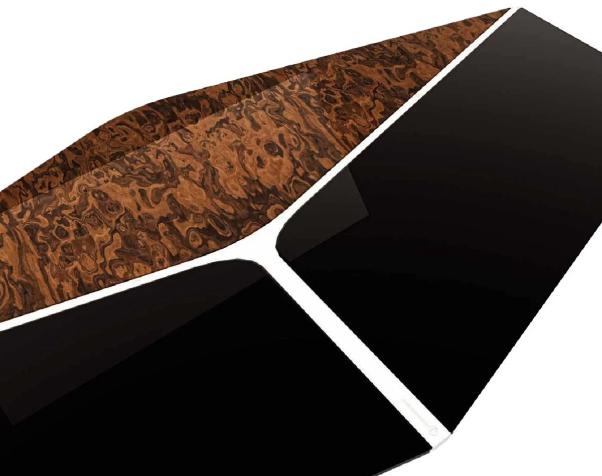 Luxus Designer Esstisch Schwarz / Braun / Silber 250 x 116 x H. 78 cm - Luxus Möbel - Designer Möbel - Esszimmer Möbel - Hotel Möbel - Luxus Qualität