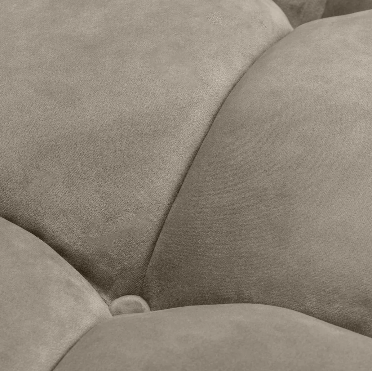 Luxus Samt Sofa mit 4 Kissen Greige / Schwarz 231 x 95 x H. 68 cm - Wohnzimmer Sofa - Luxus Qualität