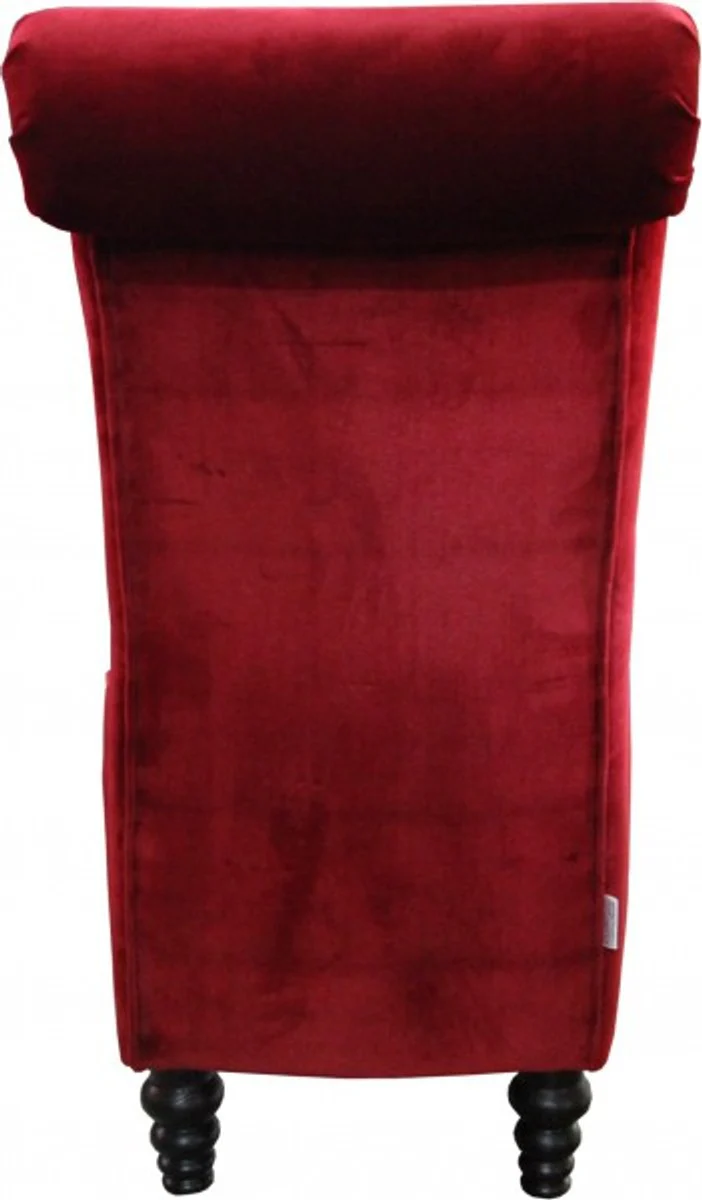 Designer Chesterfield Esszimmer Stuhl Bordeaux Rot / Braun Barock