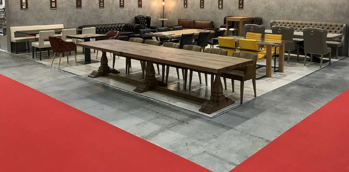 Landhausstil Esstisch Braun - Verschiedene Größen - Rustikaler Massivholz Küchentisch - Rustikale Massivholz Esszimmer Möbel - Landhausstil Esszimmer Möbel