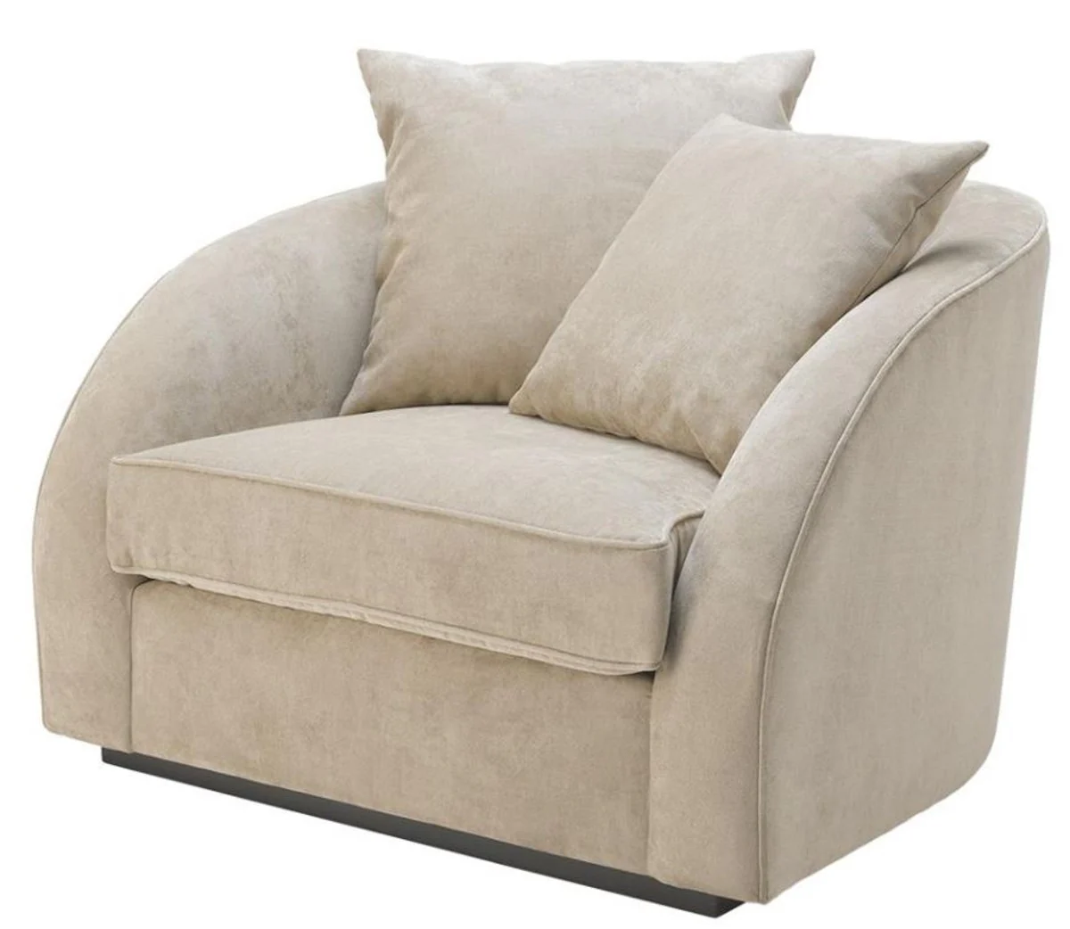 Luxus Hotel Salon Sessel Greige 101 x 91 x H. 72 cm - Wohnzimmer Möbel