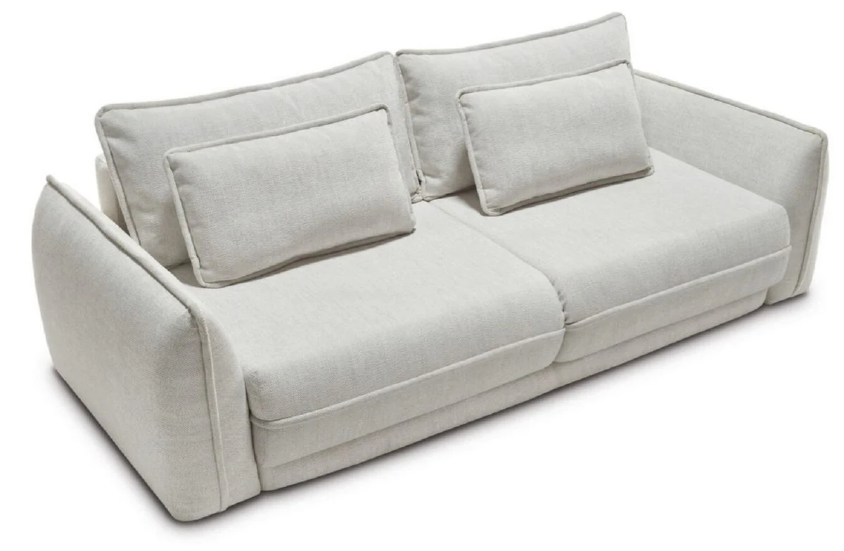 Luxus Sofa Grau 253 x 120 x H. 74 cm - Wohnzimmer Sofa mit Schlaffunktion - Wohnzimmer Möbel - Luxus Möbel - Luxus Interior