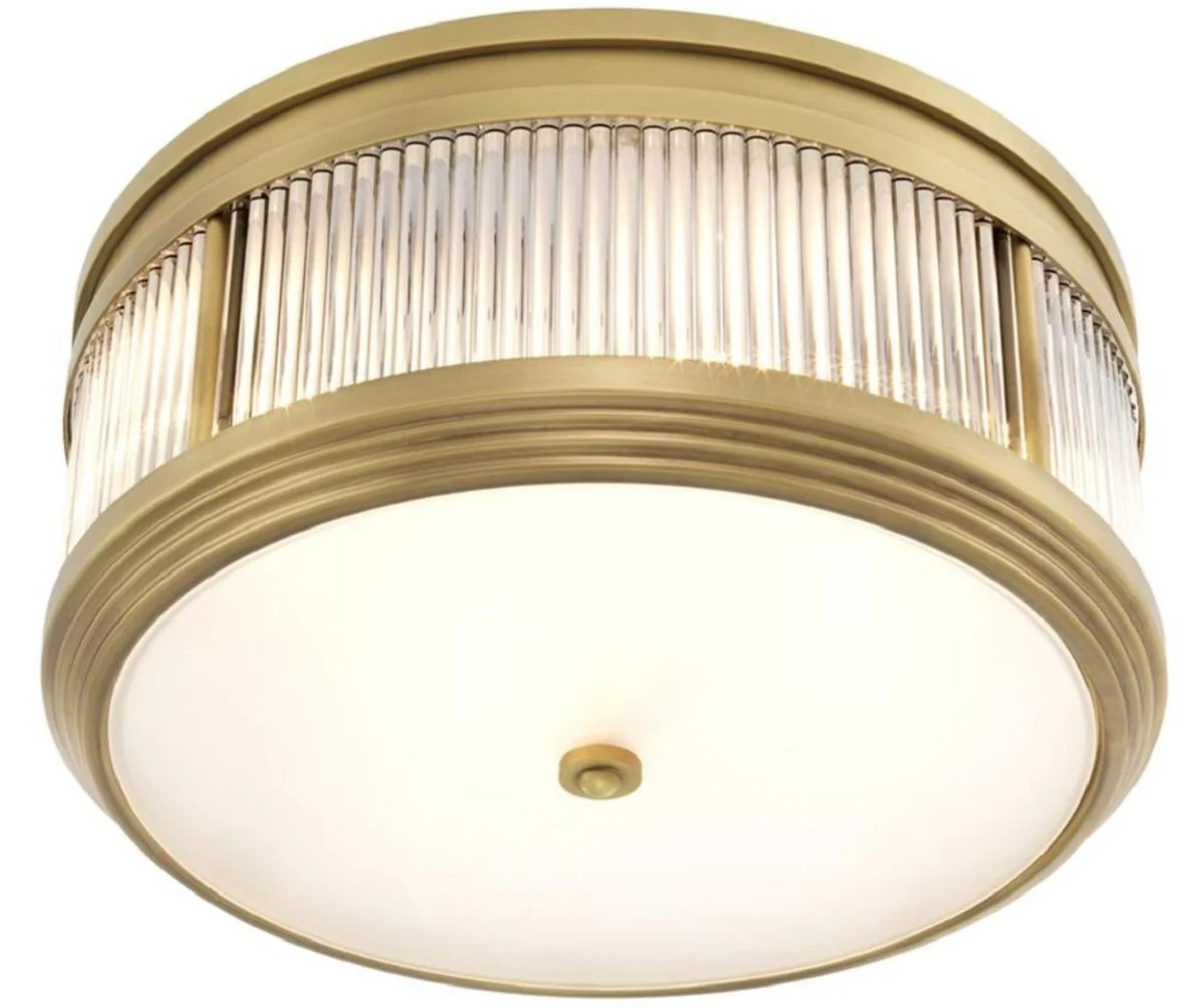 Luxus Deckenleuchte Antik Messingfarben Ø 40,5 x H. 18,5 cm - Runde Deckenlampe