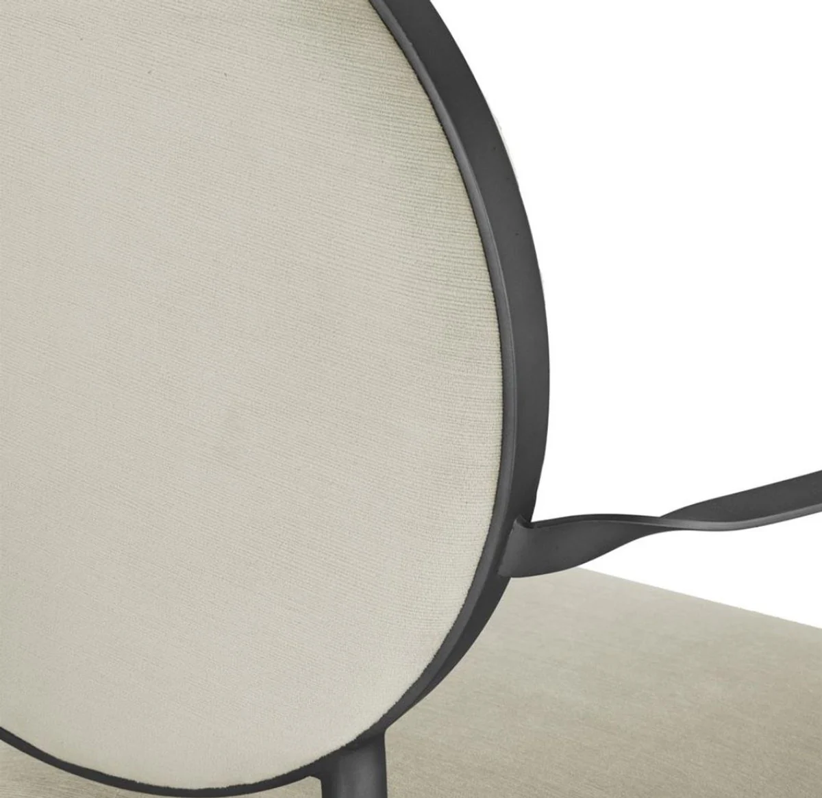 Esszimmerstuhl mit Armlehnen Matt Silberfarben / Hellgrau 60,5 x 60 x H. 91 cm - Luxus Esszimmermöbel