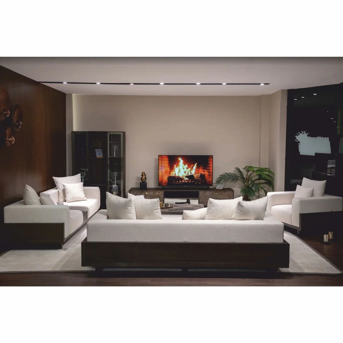 Luxus Massivholz Couchtisch Braun 138 cm - Hotel & Wohnzimmer Möbel