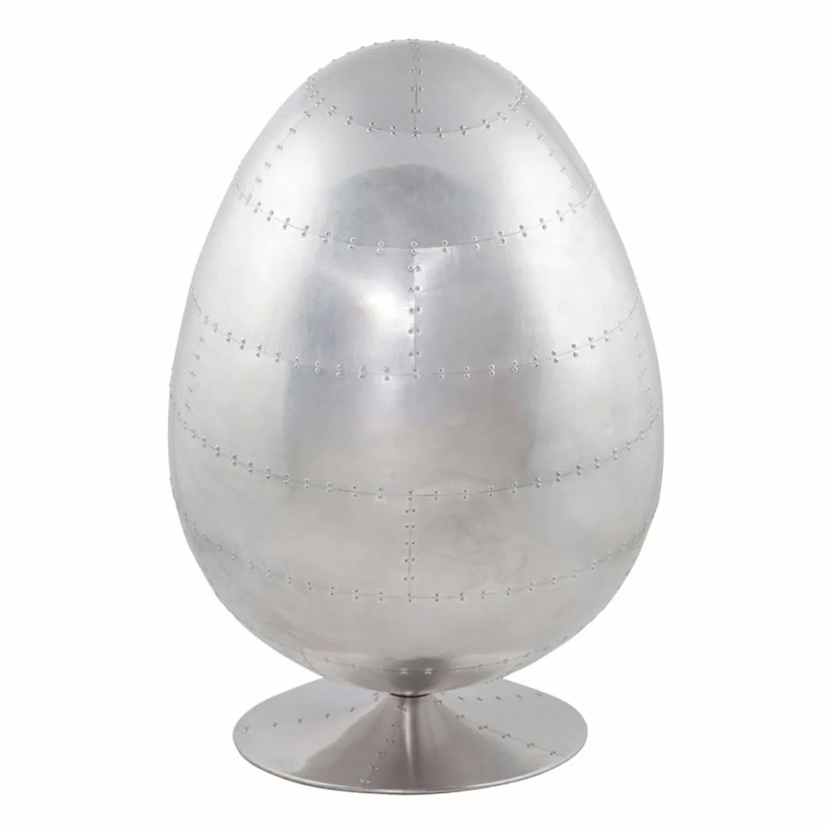 Aluminium Drehsessel mit Kunstleder Silber / Dunkelbraun H. 133 cm - Aluminium Möbel