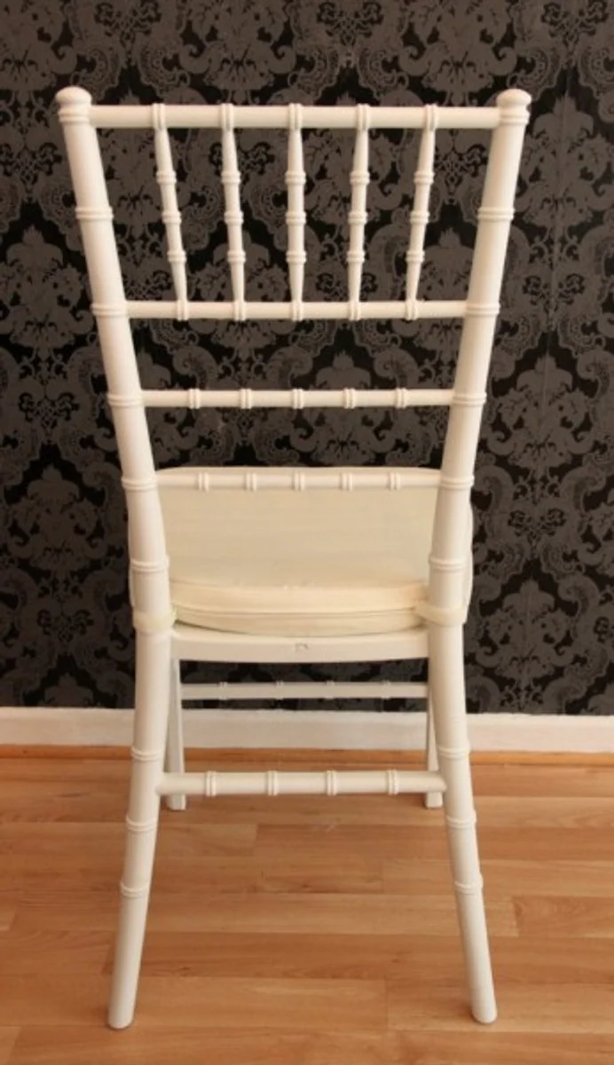Designer Acryl Stuhl inkl Sitzkissen Weiß/Creme - Ghost Chair white - Polycarbonat Möbel - Acryl Möbel - Geisterstuhl