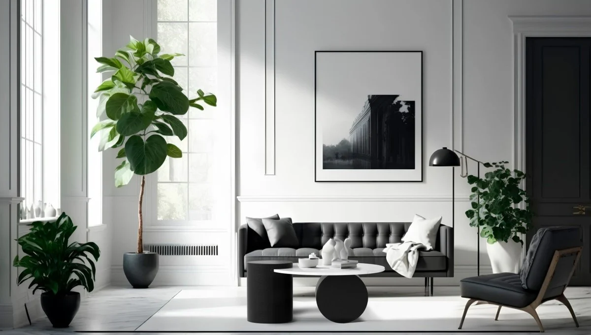 Luxus Couchtisch mit Keramik Tischplatte Schwarz / Weiß 106 cm