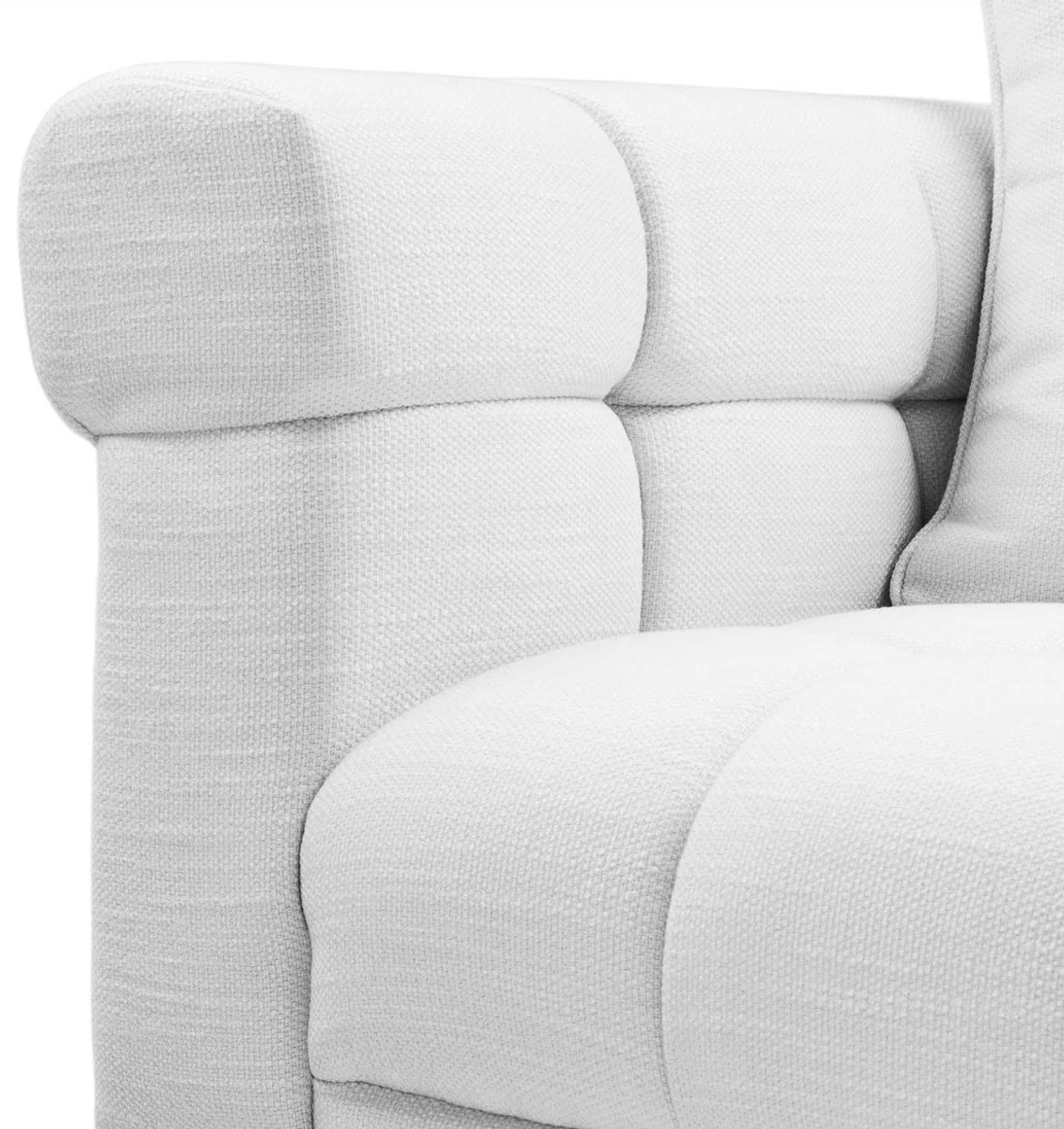 Luxus Sofa Weiß / Schwarz 240 x 98 x H. 69 cm - Wohnzimmer Sofa mit 4 Kissen - Wohnzimmer Möbel - Luxus Möbel