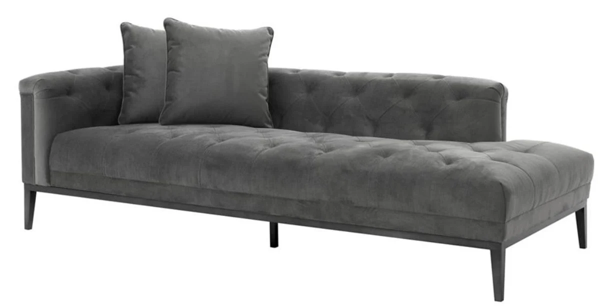 Luxus Sofa Dunkelgrau Linksseitig 220 x 96 x H. 66 cm - Hotel Möbel