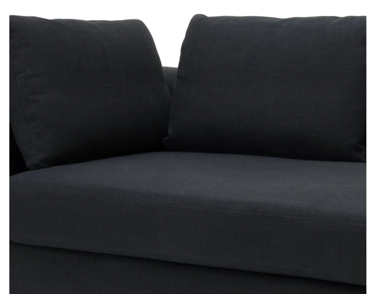 Designer Sofa Schwarz Linksseitig 231 x 101 x H. 85 cm - Luxus Wohnzimmer Möbel