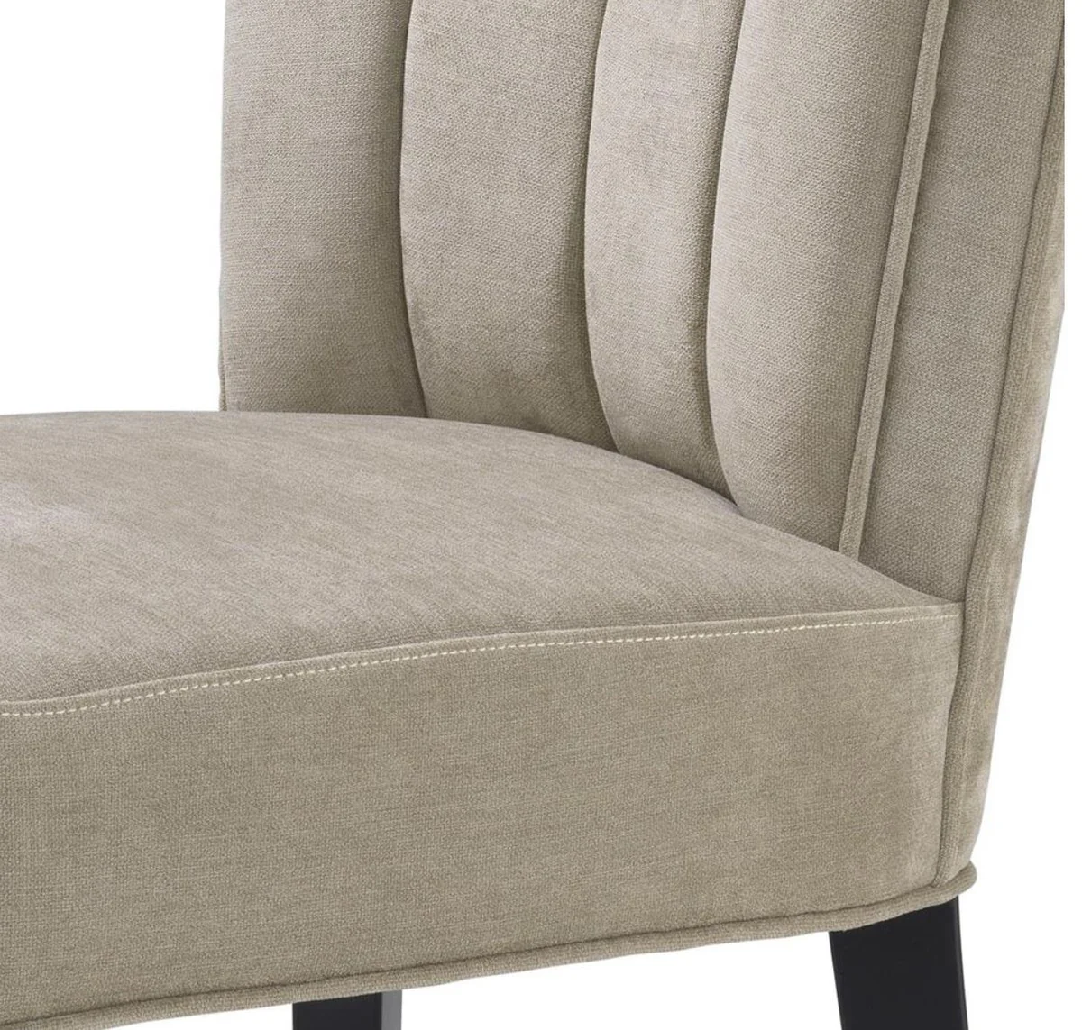 Luxus Esszimmerstuhl Greige / Schwarz 51 x 62 x H. 82 cm - Luxus Esszimmer Möbel