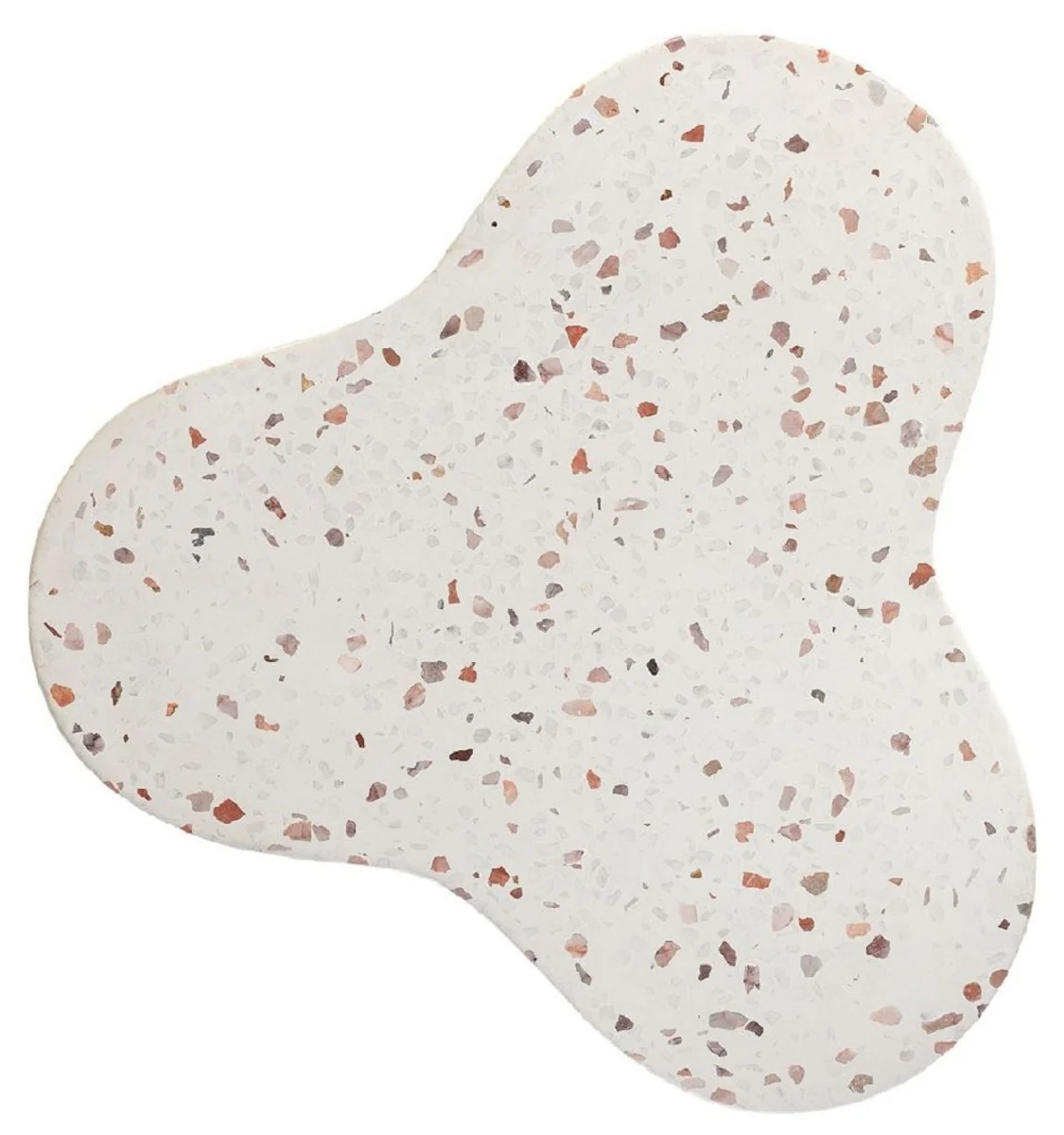 Luxus Terrazzo Naturstein Beistelltisch / Hocker Weiß 41,5 x 41,5 x H. 45 cm - Wohnzimmer Möbel - Hotel Möbel - Naturstein Möbel - Luxus Möbel - Luxus Einrichtung