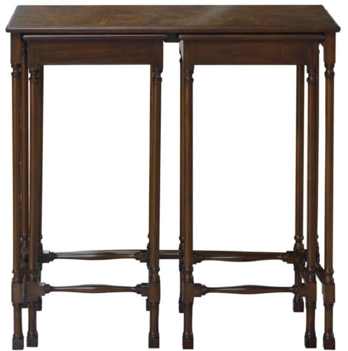 Luxus Beistelltisch Set Braun / Dunkelbraun 67 x 28 x H. 70 cm - Luxus Wohnzimmermöbel