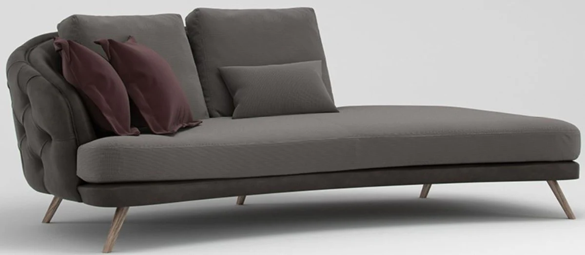 Luxus Chesterfield 2-Sitzer Sofa Grau / Braun 220 x 95 x H. 85 cm - Schlafsofa - Schlafcouch - Wohnzimmer Möbel