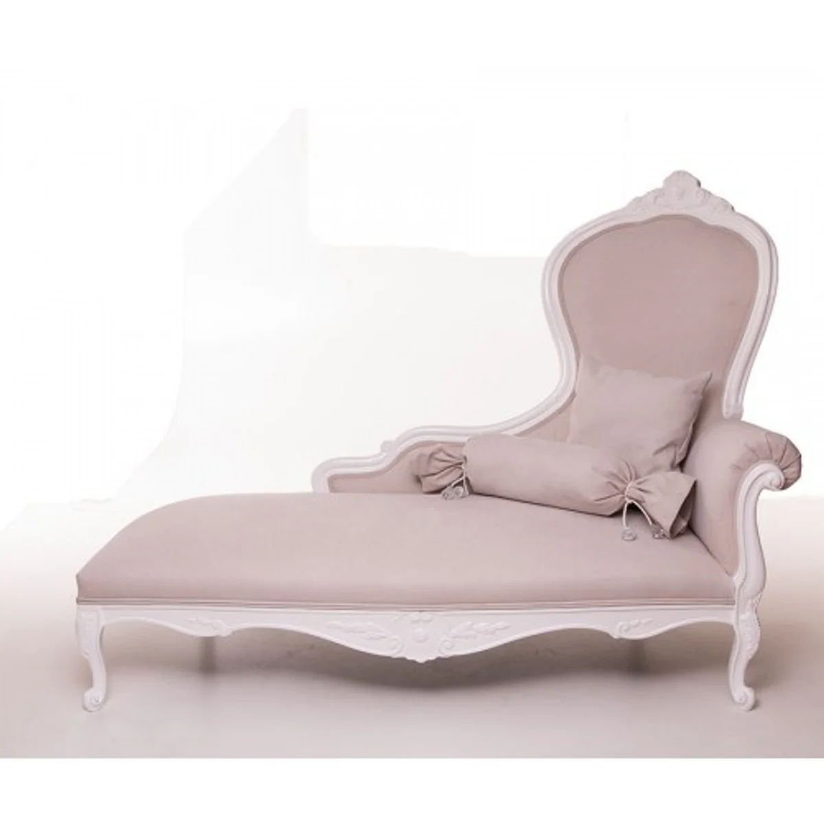 Luxus Barock Chaiselongue Creme / Altweiß Möbel - Luxury Hotel Collection