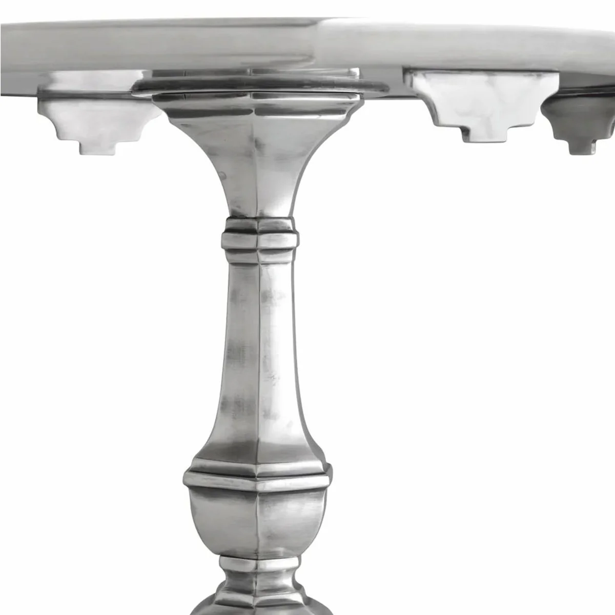 Luxus Barock Beistelltisch Antik Silber H. 66 cm - Barock Hotel Möbel