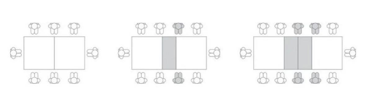 Luxus Esstisch Naturfarben / Schwarz 138-236 x 90 x H. 77 cm - Ausziehbarer Massivholz Konferenztisch - Esszimmer Möbel - Büro Möbel - Massivholz Möbel - Luxus Möbel